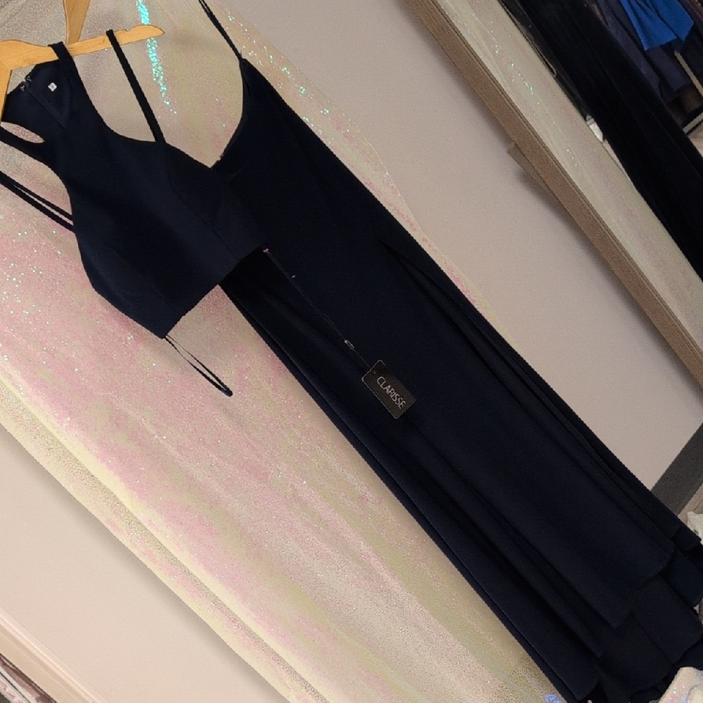 Clarisse Elegant Navy Backless Dress